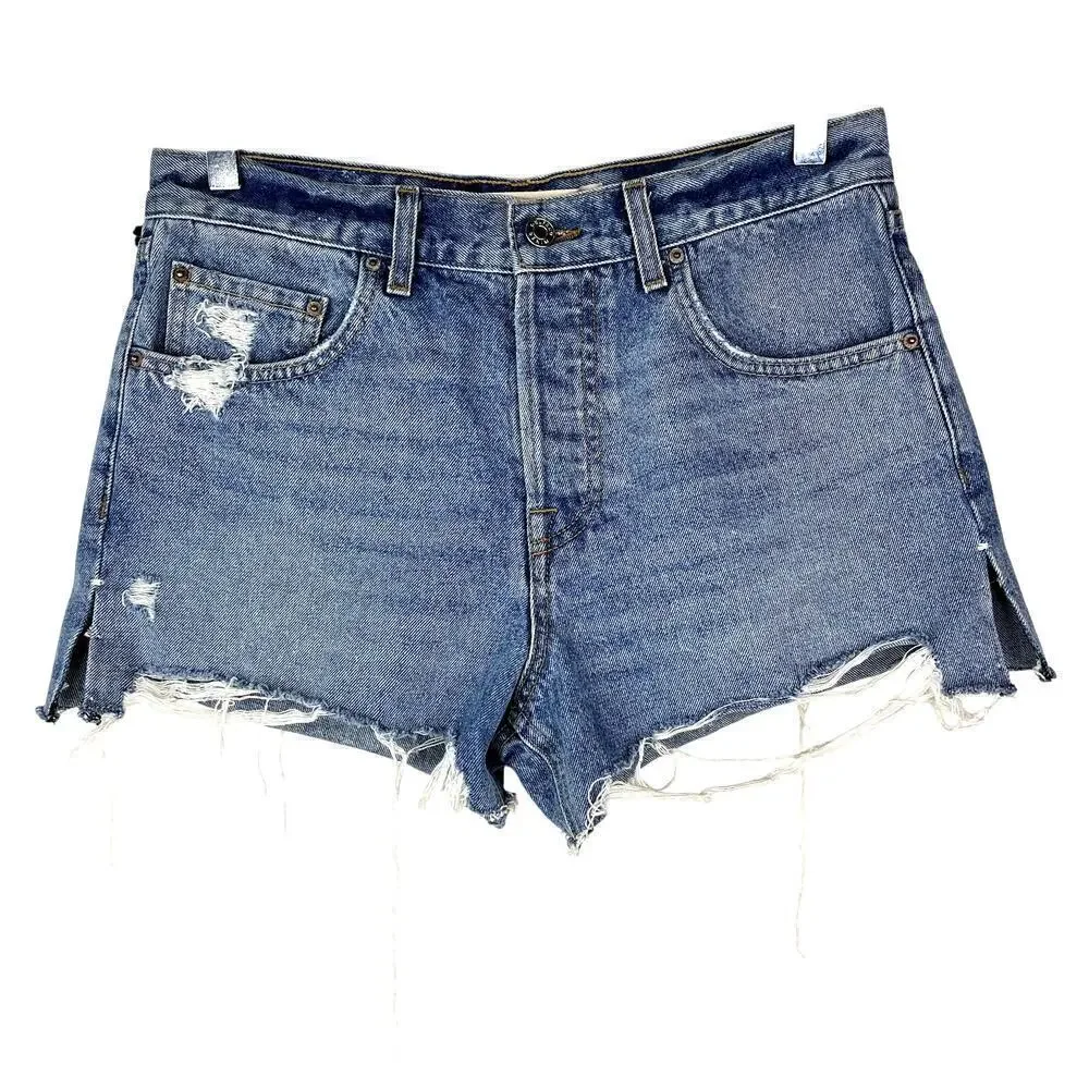 GRLDFRND The Hayden Low Rise Boyfriend Short Cutoff Denim Jean Distressed 26